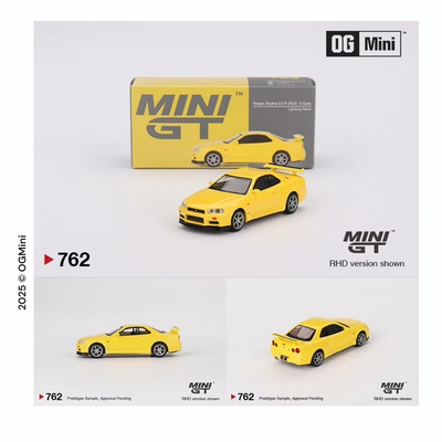 Nissan Skyline GT-R R34 V-Spec Yellow | Mini GT