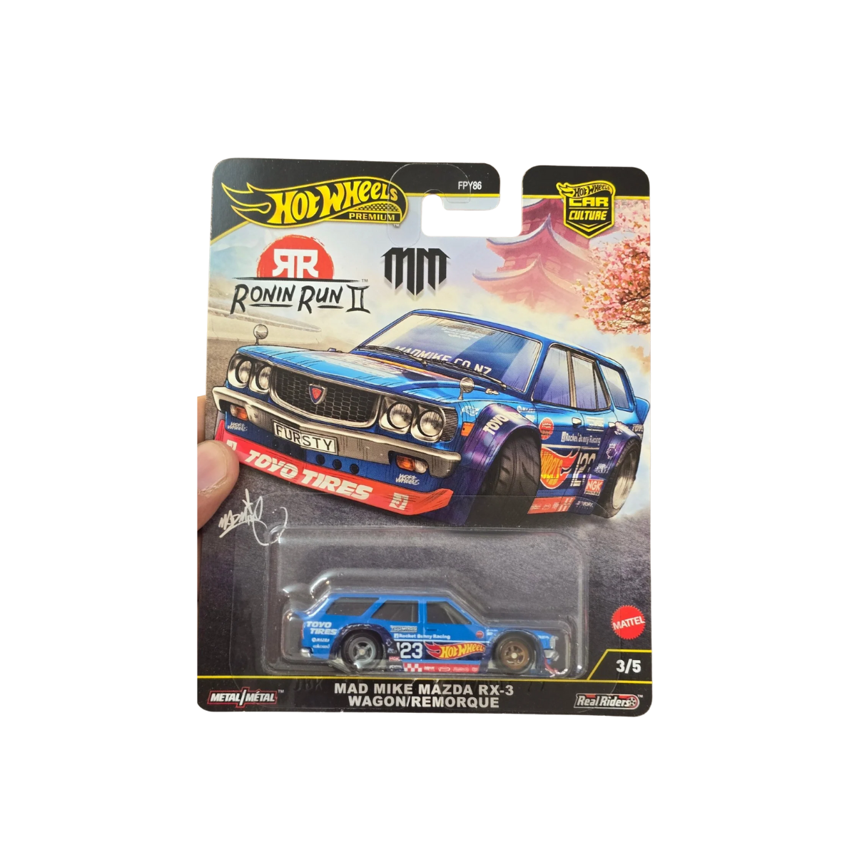 Mad Mike Mazda RX-3 Wagon Blue | Hotwheels Premium