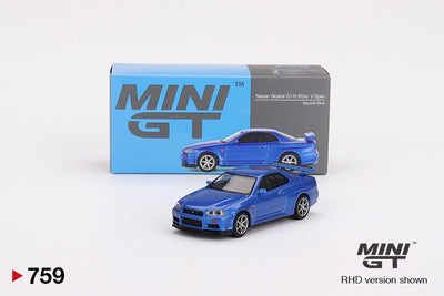 Nissan Skyline GT-R R34 V-Spec (Blue) | Mini GT
