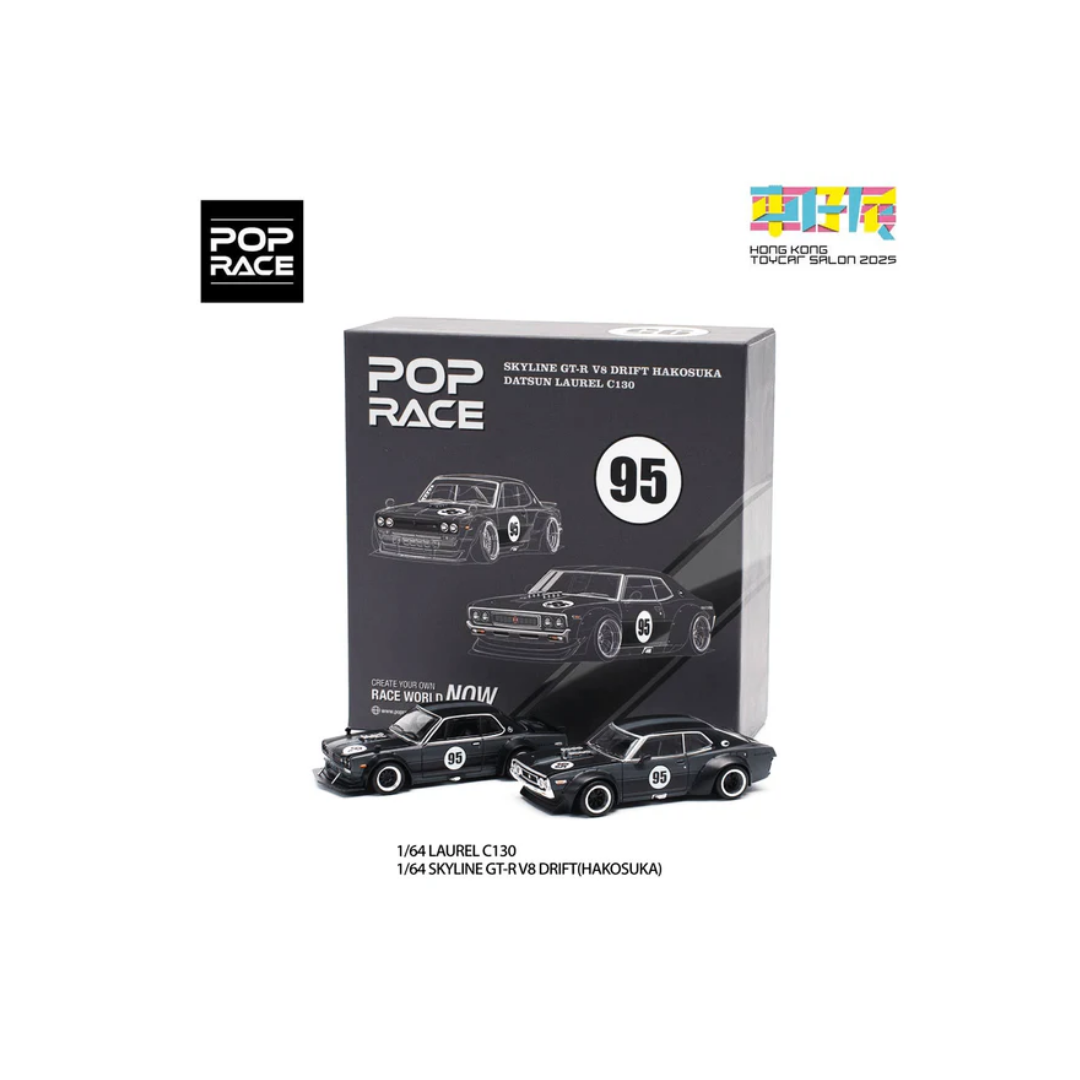 Skyline GT-R V8 Drift Hakosuka And Datsun Laurel C130 Black | Pop Race Event Exclusives