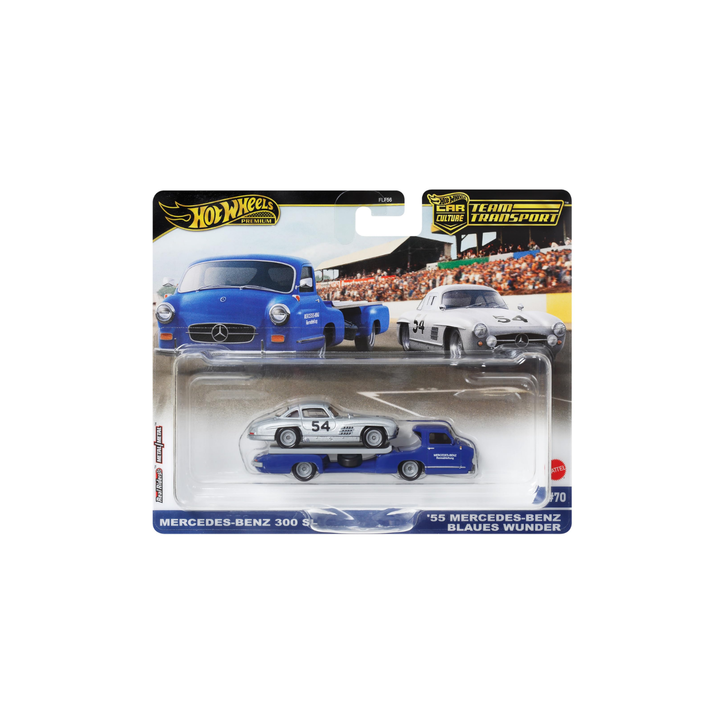 Mercedes-Benz 300 SL - 55 Mercedes-Benz Blaues Wunder | Hot Wheels Team Transport