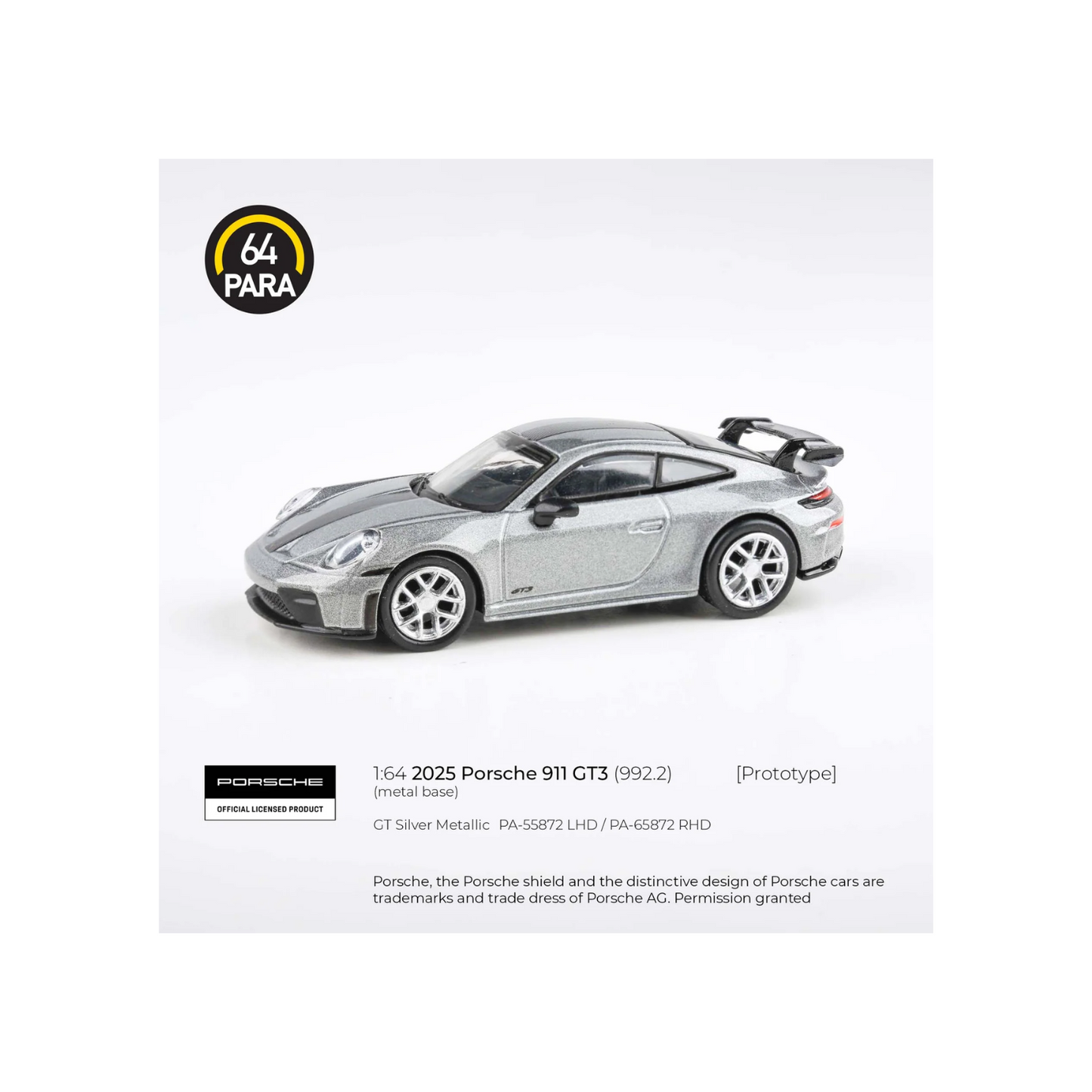 2025 Porsche 911 GT3 992.2 GT Silver Metallic RHD
