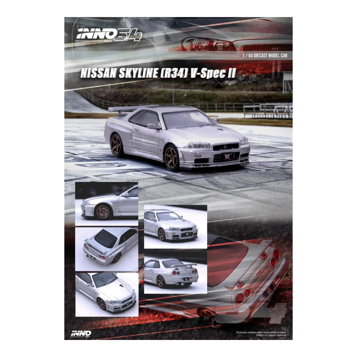 Nissan GT-R R34 V-Spec II Silver | Inno64