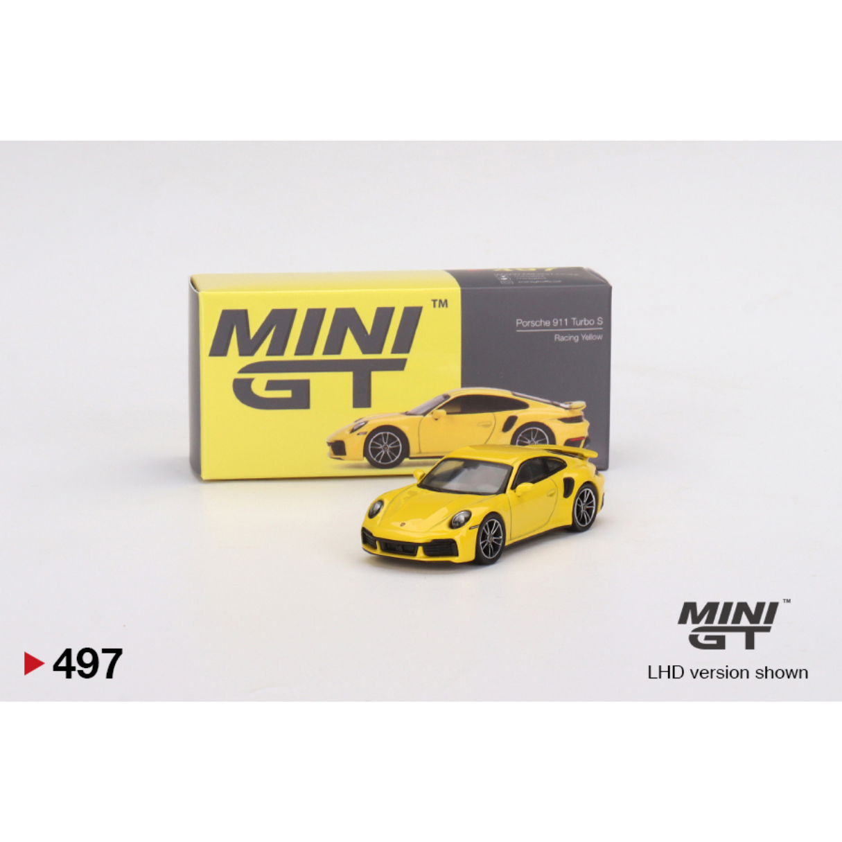 porsche 911 carrera 4s yellow mini gt 497