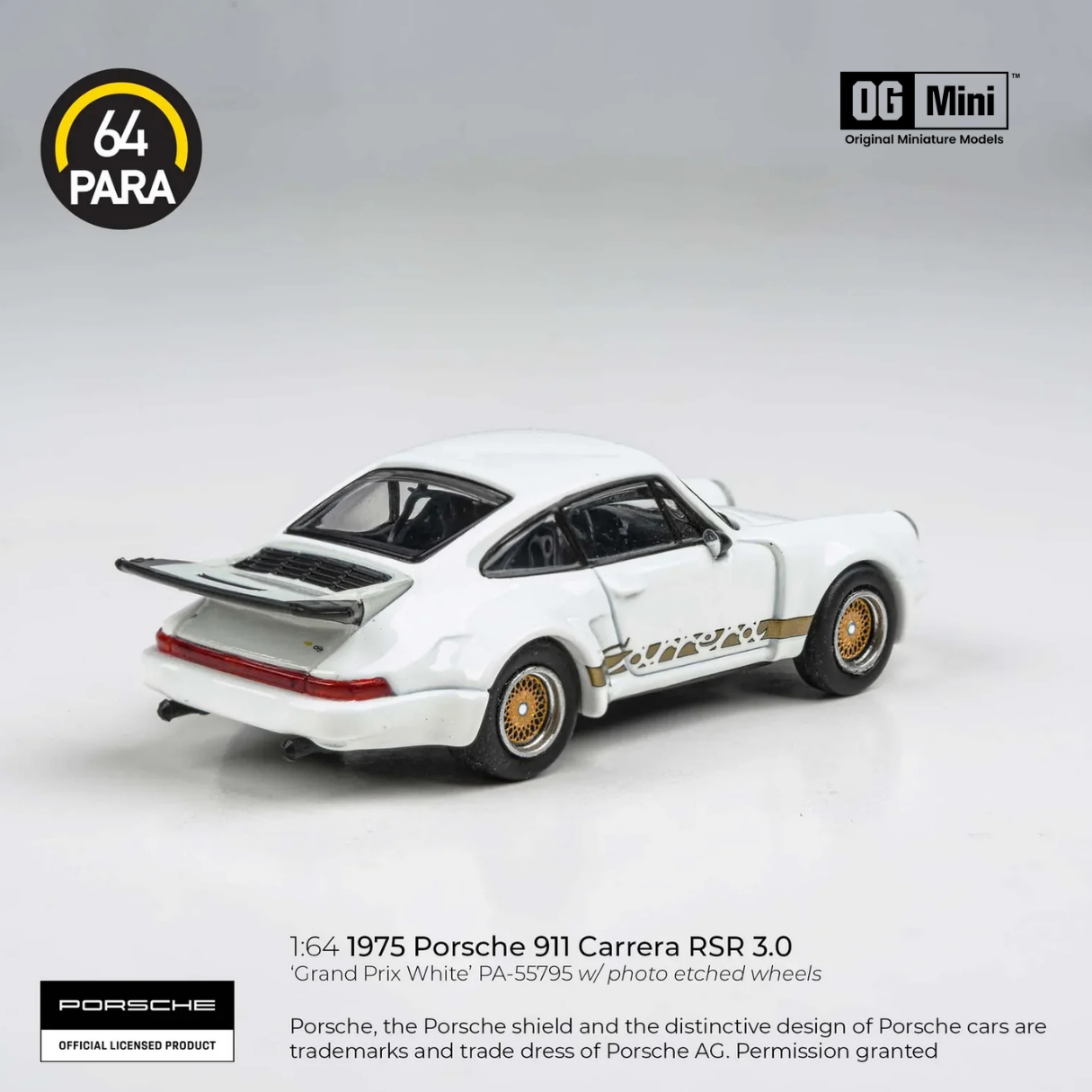 *PRE-ORDER* Porsche 911 Carrera RSR 3.0 Grand Prix, 1:64 Scale